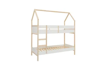 Køjeseng Square Line Hvid, 223x205x96 cm - Hvid, 223x205x96 cm - Møbler - Børnemøbler - Børneseng & juniorseng - Køjeseng børn