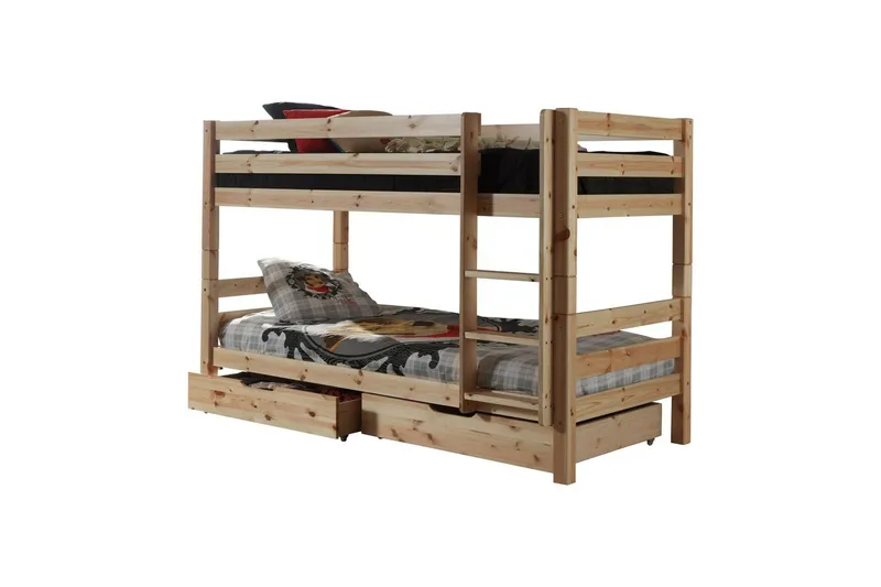 Køjeseng Pino Sæt med 2 skuffer Naturlig, 140 cm - Naturlig, 140 cm - Møbler - Børnemøbler - Børneseng & juniorseng - Køjeseng børn