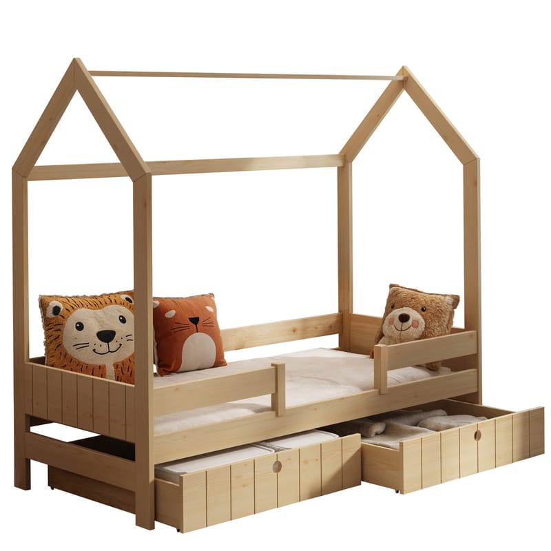 Kagetaka sengeramme husseng 90x200 cm med opbevaring, Brun