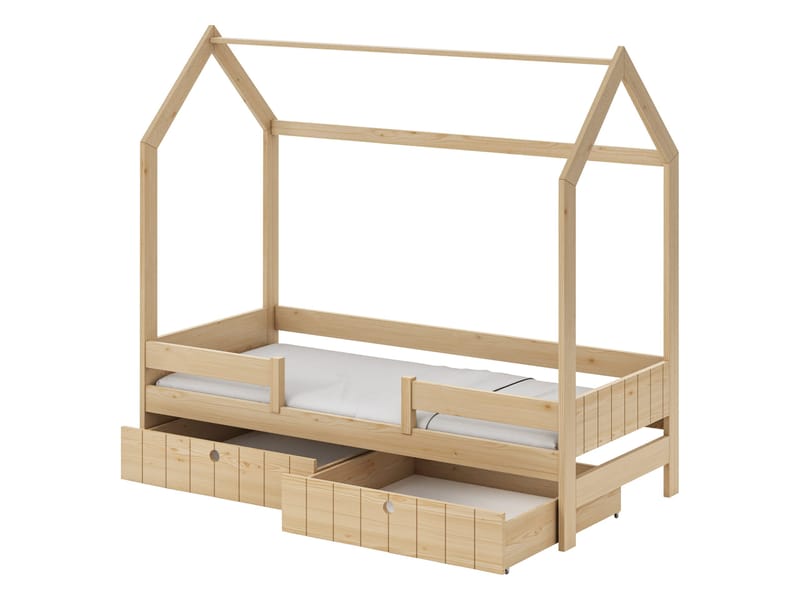 Kagetaka sengeramme husseng 90x200 cm med opbevaring - Hvid - Møbler - Børnemøbler - Børneseng & juniorseng - Husseng