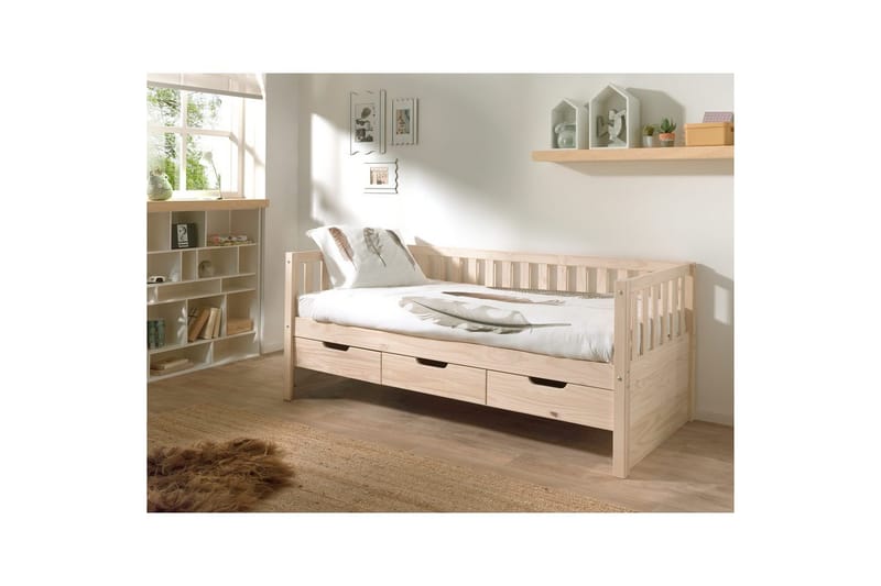Kahytseng Fritz Naturlig, Med skuffe - Naturlig, Med skuffe - Møbler - Børnemøbler - Børneseng & juniorseng