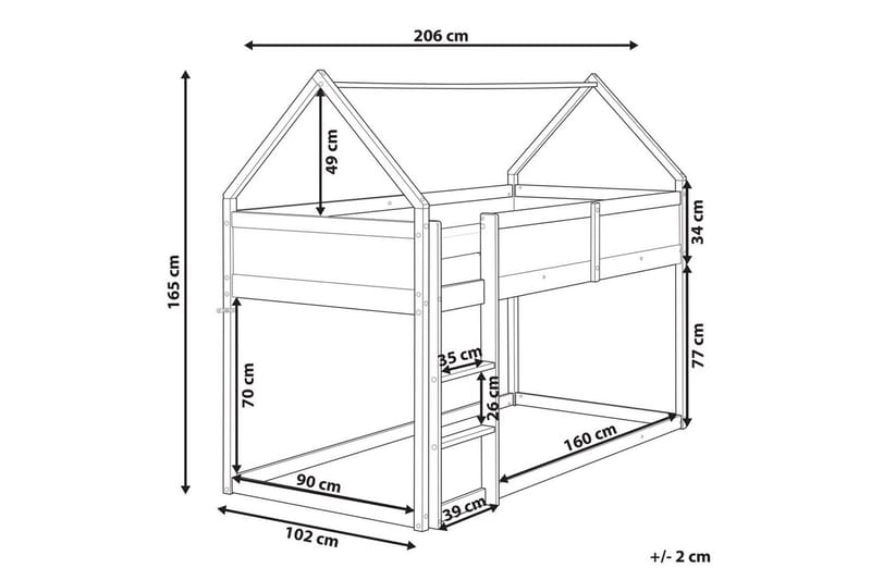 Lav køjeseng Dienne - Grå - Møbler - Børnemøbler - Børneseng & juniorseng - Højseng børn