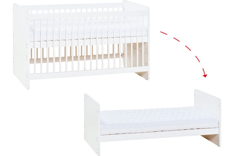 Maxim Tremmeseng 70x140 cm Hvid - VOX - Møbler - Børnemøbler - Børneseng & juniorseng - Tremmeseng