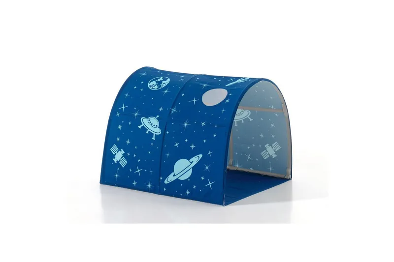 Mellemhøj seng med rutsjebane og matchende tekstilsæt (legetæppe, tunnel og opbevaringslommer) Scott Astro - Astro - Møbler - Børnemøbler - Børneseng & juniorseng - Højseng børn