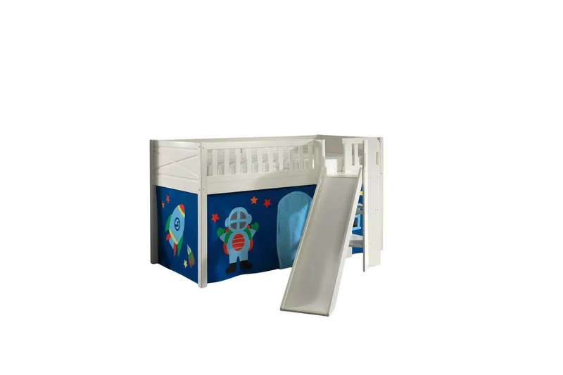 Mellemhøj seng med rutsjebane og matchende tekstilsæt (legetæppe) Scott Astro, Astro