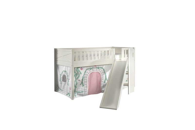 Mellemhøj seng med rutsjebane og matchende tekstilsæt (legetæppe) Scott Birdy - Birdy - Møbler - Børnemøbler - Børneseng & juniorseng - Højseng børn