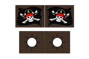 Mellemhøj seng med rutsjebane og matchende tekstilsæt (legetæppe) Scott Caribiske Pirater - Caribiske Pirater - Møbler - Børnemøbler - Børneseng & juniorseng - Husseng