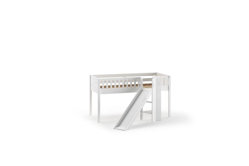 Mellemhøj seng med rutsjebane og matchende tekstilsæt (legetæppe) Scott Dino - Dino - Møbler - Børnemøbler - Børneseng & juniorseng - Højseng børn