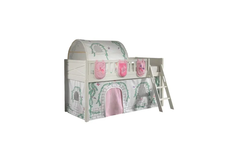 Mellemhøj seng med stige og matchende tekstilsæt (legetæppe, tunnel og opbevaringslommer) Scott Birdy - Birdy - Møbler - Børnemøbler - Børneseng & juniorseng - Højseng børn