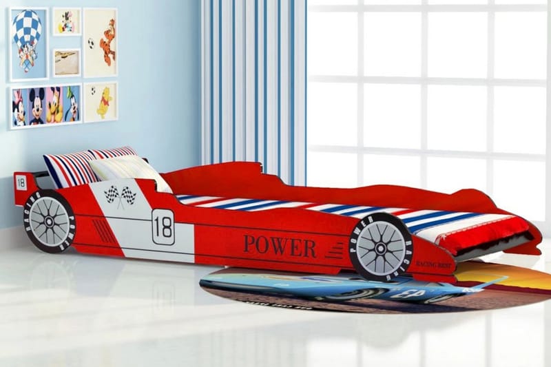 Racerbilseng Til Børn 90X200 Cm Rød - Rød - Møbler - Børnemøbler - Børneseng & juniorseng