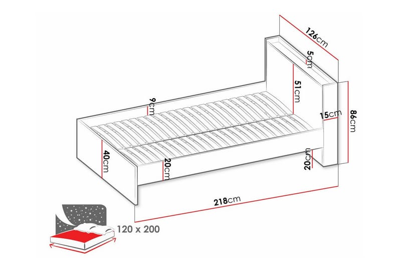 Rathmore Juniorseng 120x200 cm - Grå - Børneseng & juniorseng