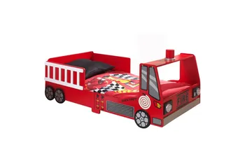 Säng med garderob Vipack Brandbil Röd 70x140 cm Vipack Red - Møbler - Børnemøbler - Børneseng & juniorseng - Bilseng