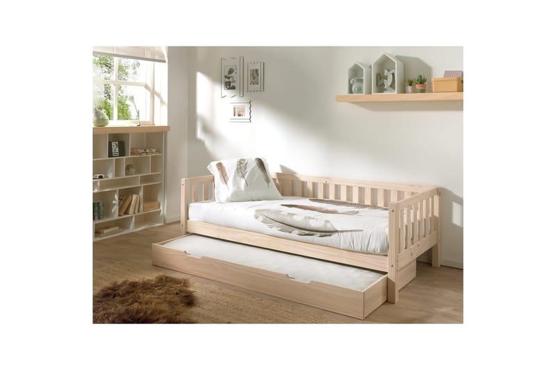 Seng Fritz med 1 skuffe Naturlig - Naturlig - Møbler - Børnemøbler - Børneseng & juniorseng
