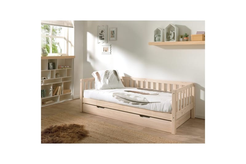 Seng Fritz med 1 skuffe Naturlig - Naturlig - Møbler - Børnemøbler - Børneseng & juniorseng