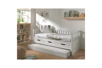 Seng Fritz med 3 skuffer og underbed Hvid - Hvid - Møbler - Børnemøbler - Børneseng & juniorseng
