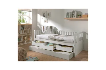 Seng Fritz med 3 skuffer og underbed Hvid - Hvid - Møbler - Børnemøbler - Børneseng & juniorseng