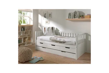 Seng Fritz med 3 skuffer og underbed Hvid - Hvid - Møbler - Børnemøbler - Børneseng & juniorseng