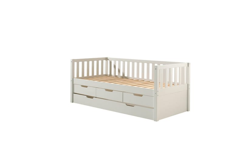Seng Fritz med 3 skuffer og underbed Hvid - Hvid - Møbler - Børnemøbler - Børneseng & juniorseng