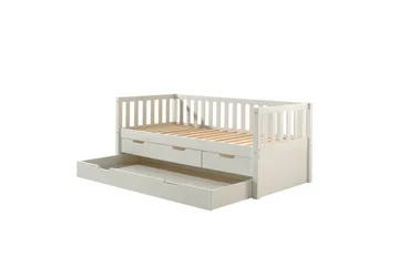 Seng Fritz med 3 skuffer og underbed Hvid - Hvid - Møbler - Børnemøbler - Børneseng & juniorseng