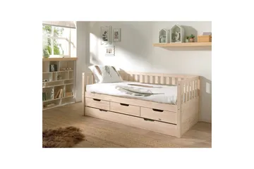 Seng Fritz med 3 skuffer og underbed Naturlig - Naturlig - Møbler - Børnemøbler - Børneseng & juniorseng