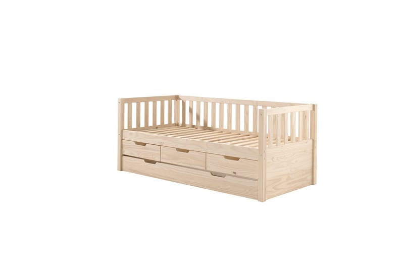 Seng Fritz med 3 skuffer og underbed Naturlig - Naturlig - Møbler - Børnemøbler - Børneseng & juniorseng