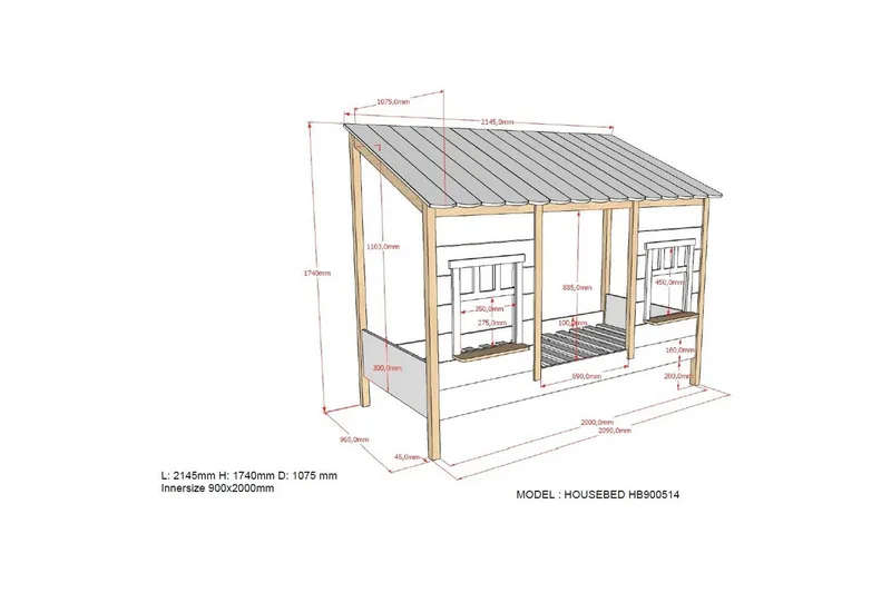 Seng HouseBed Brun - Brun - Møbler - Børnemøbler - Børneseng & juniorseng - Husseng