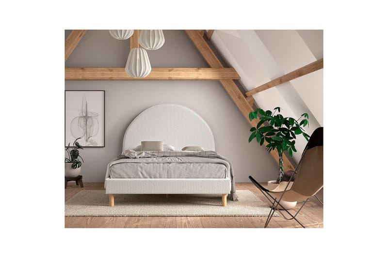 Seng med 2 natborde Moon 140x200 cm Hvid - Hvid - Møbler - Børnemøbler - Børneseng & juniorseng