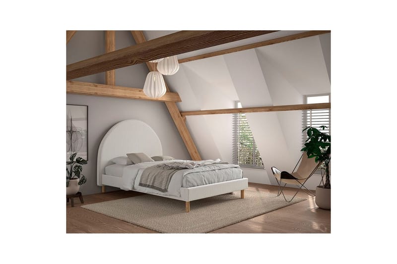 Seng med 2 natborde Moon 140x200 cm Hvid - Hvid - Møbler - Børnemøbler - Børneseng & juniorseng