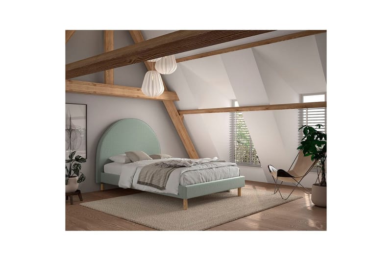 Seng med 2 natborde Moon 140x200 cm Olivengrøn - Olivengrøn - Møbler - Børnemøbler - Børneseng & juniorseng