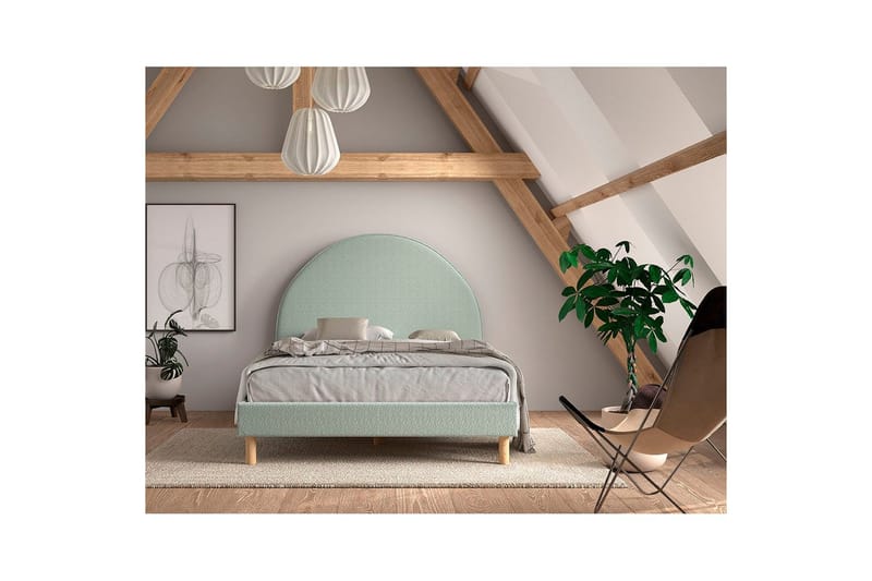 Seng med 2 natborde Moon 140x200 cm Olivengrøn - Olivengrøn - Møbler - Børnemøbler - Børneseng & juniorseng