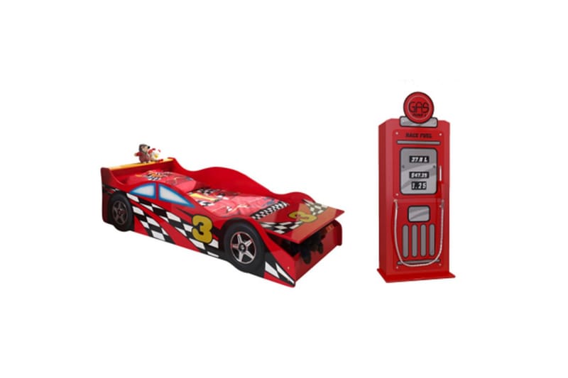 Seng med garderobe Race Rød 70x140 cm, undefined