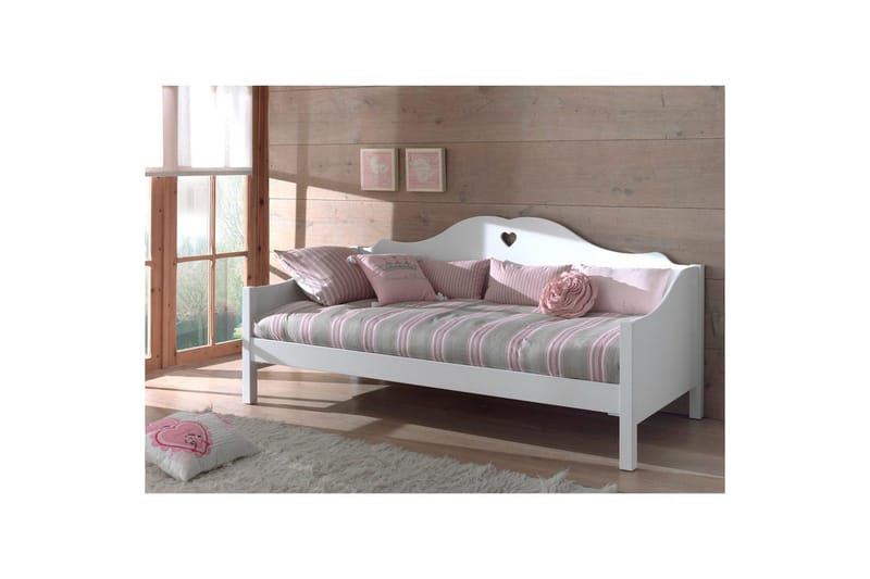 Seng med lamelbund skuffe Amori Hvid - Møbler - Børnemøbler - Børneseng & juniorseng