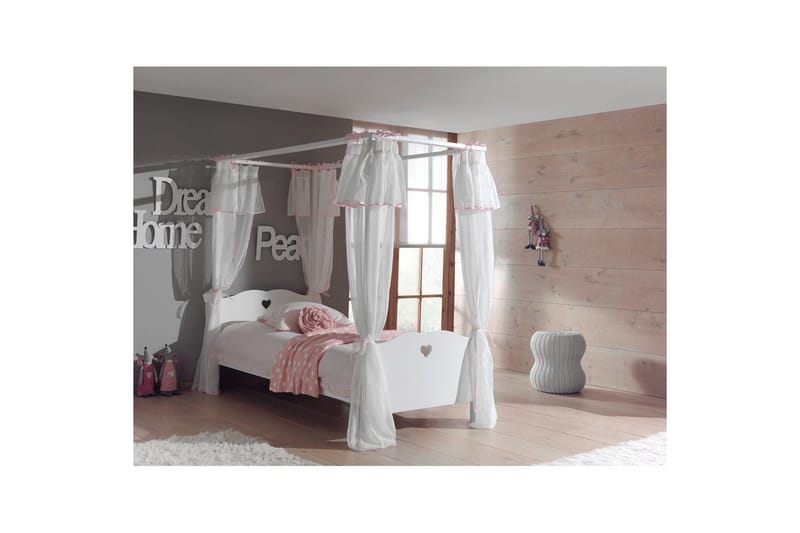 Seng med lamelbund tekstilsæt Amori Hvid - Møbler - Børnemøbler - Børneseng & juniorseng