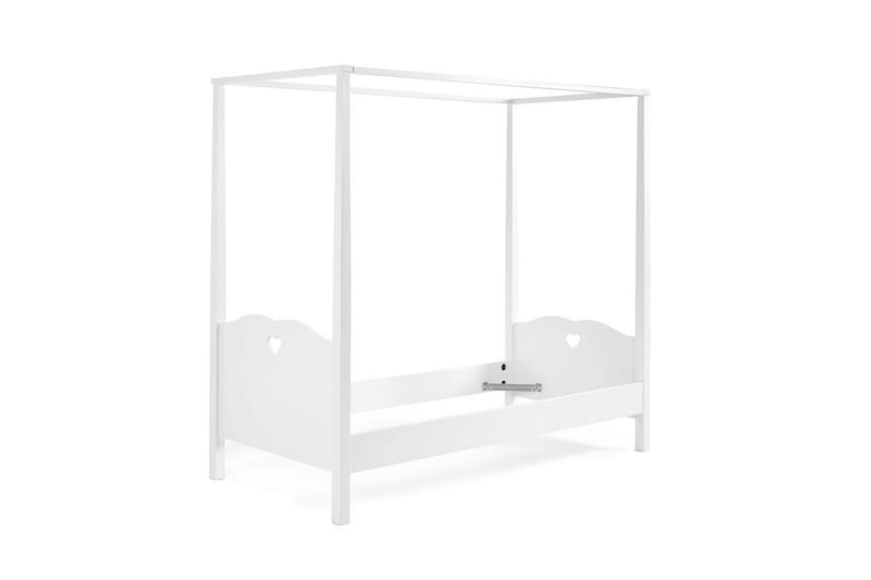 Seng med lamelbund tekstilsæt skuffe Amori Hvid - Møbler - Børnemøbler - Børneseng & juniorseng