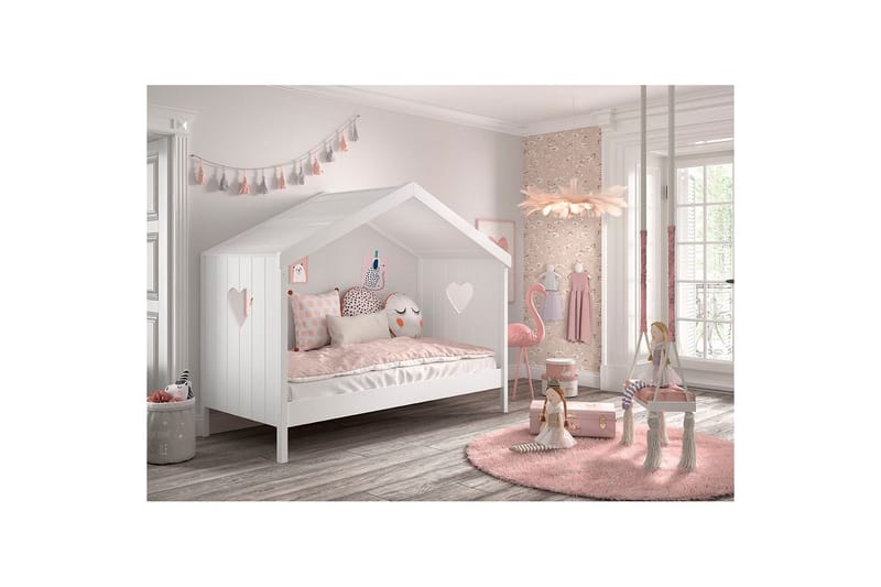 Seng med skuffe faldbeskyttelse Amori Hvid - Møbler - Børnemøbler - Børneseng & juniorseng - Husseng