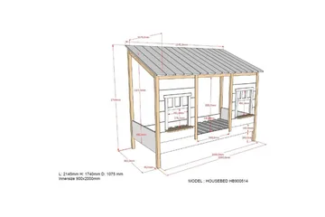 Seng med skuffe HouseBed Brun - Brun - Møbler - Børnemøbler - Børneseng & juniorseng - Husseng