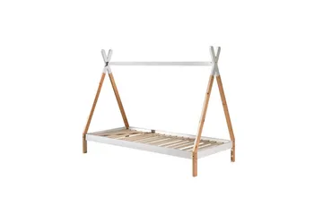 Seng med Skuffe og Tekstil Sæt Tipi Hvid - Hvid - Møbler - Børnemøbler - Børneseng & juniorseng - Husseng
