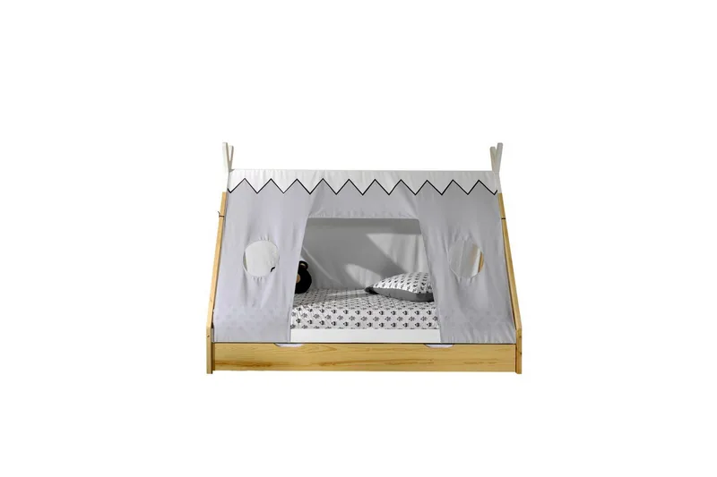 Seng med Skuffe og Tekstil Sæt Tipi Natur, Natur