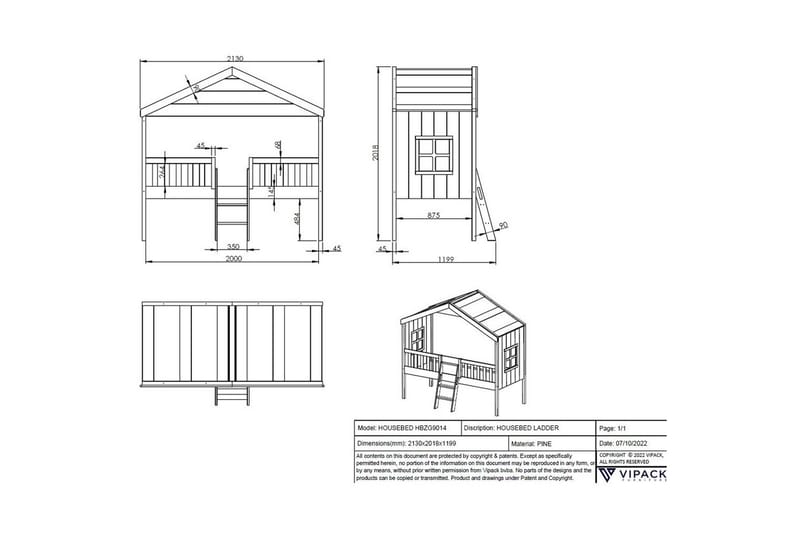 Seng med stige HouseBed - Møbler - Børnemøbler - Børneseng & juniorseng - Husseng