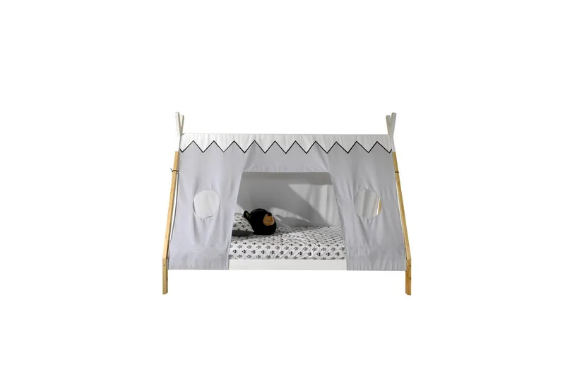 Seng med Tekstil Tipi 90x200 cm Med ben, Med ben