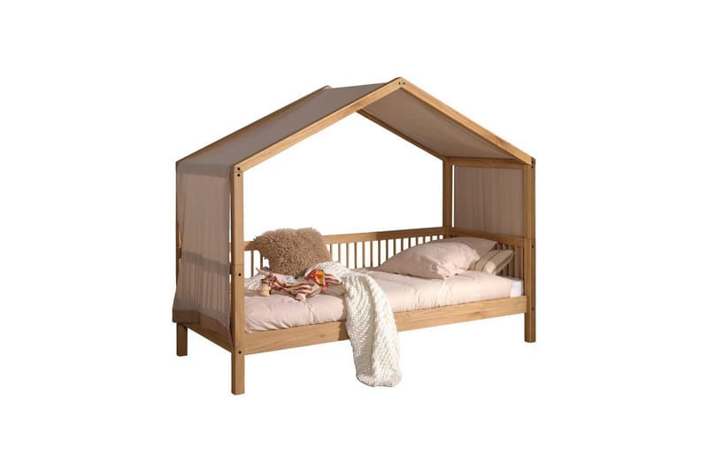 Seng med tekstilsæt Forrest Egetræ - Egetræ - Møbler - Børnemøbler - Børneseng & juniorseng - Husseng