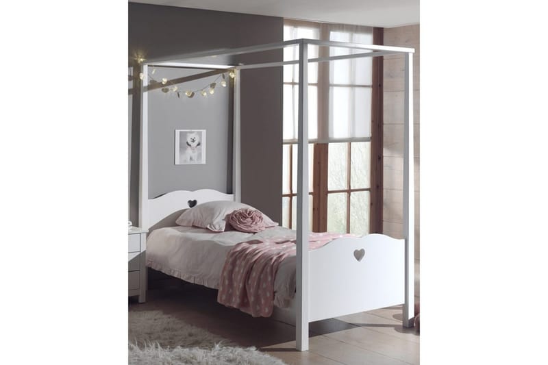 Seng med tekstilsæt skuffe Amori Hvid - Møbler - Børnemøbler - Børneseng & juniorseng