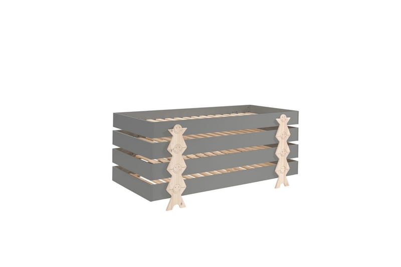 Seng Modulo med Smiley Ben Grå, 4 - Grå, 4 - Møbler - Børnemøbler - Børneseng & juniorseng