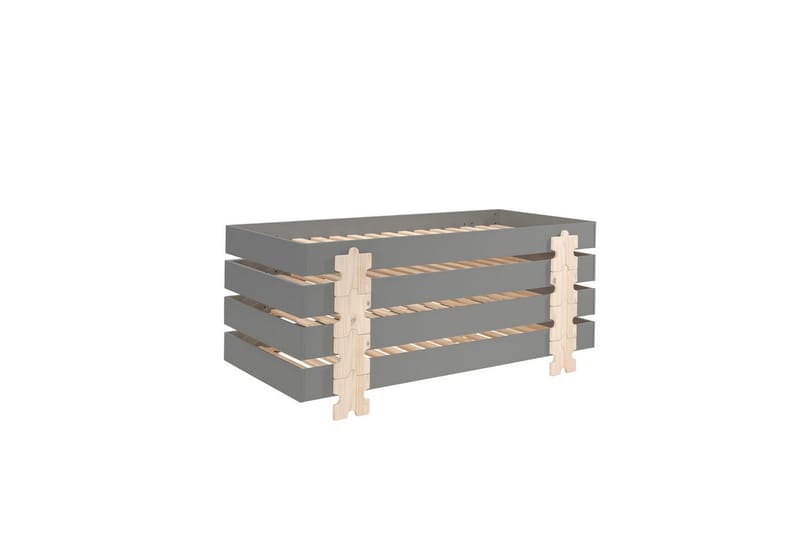 Seng Modulo med Puslespils Ben Grå, 4, Grå, 4