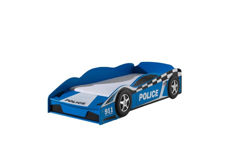 Seng til småbørn politibil 70x140 cm Med madras, Med madras