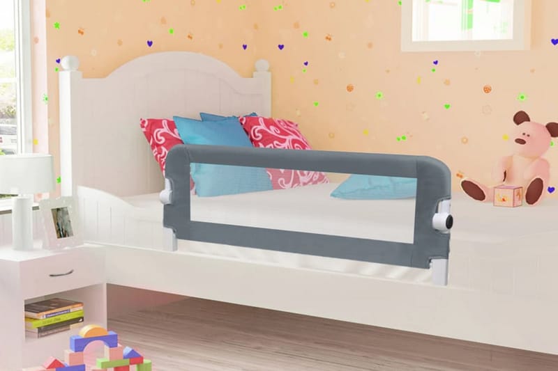 sengegelænder til barneseng 102 x 42 cm polyester grå - Grå - Møbler - Børnemøbler - Børneseng & juniorseng