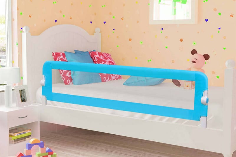 sengegelænder til barneseng 120 x 42 cm polyester blå - Blå - Møbler - Børnemøbler - Børneseng & juniorseng