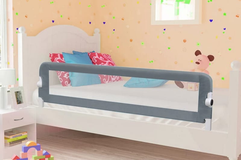 sengegelænder til barneseng 120 x 42 cm polyester grå - Grå - Møbler - Børnemøbler - Børneseng & juniorseng