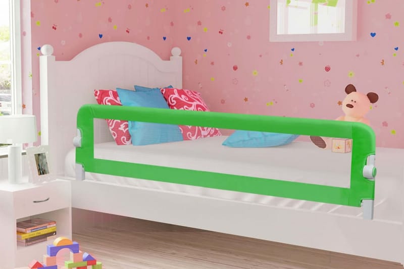 sengegelænder til barneseng 180 x 42 cm polyester grøn - Grøn - Møbler - Børnemøbler - Børneseng & juniorseng