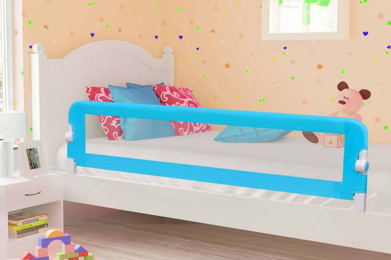 sengegelænder til barneseng 180 x 42 cm polyester blå - Blå - Møbler - Børnemøbler - Børneseng & juniorseng